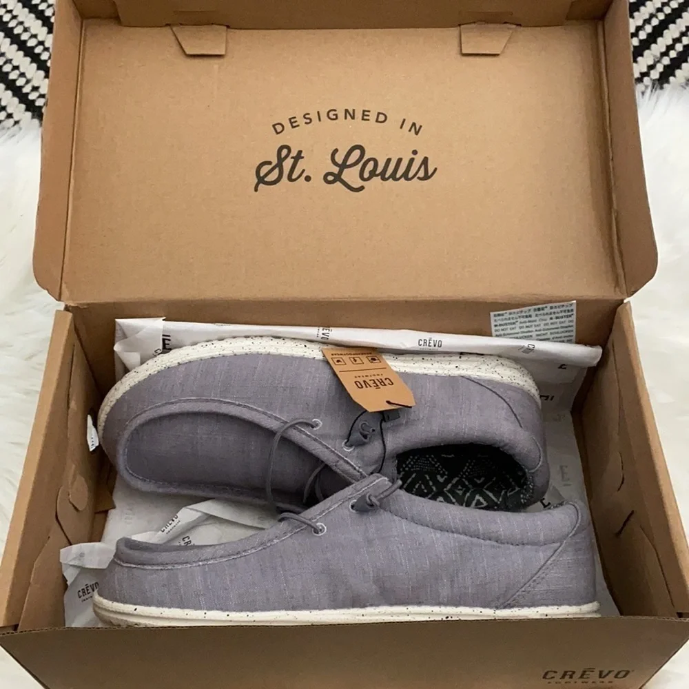Nwt crēvo Ronnie slip on gray loafer sneakers